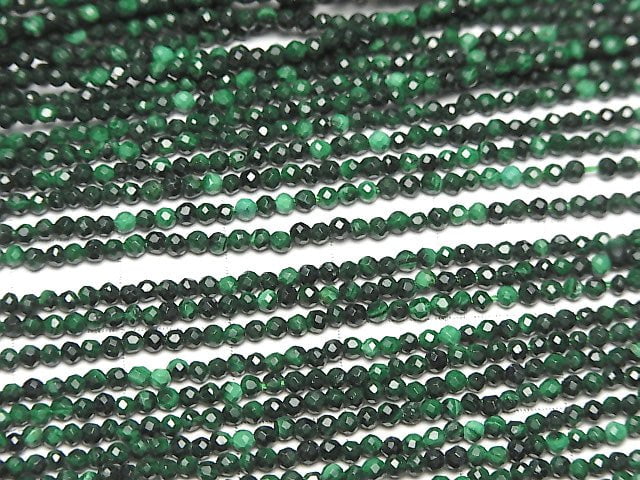 [Video] High Quality!  1strand $8.79! Malachite AAA- Faceted Round 2mm  1strand beads (aprx.15inch/36cm)