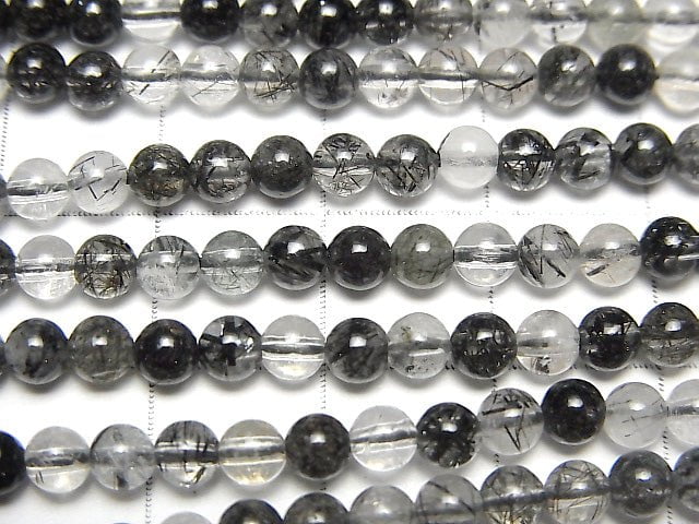 [Video] Tourmaline Quartz AA++ Round 4mm 1strand beads (aprx.15inch / 37cm)