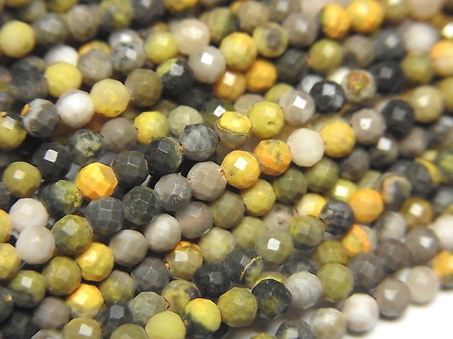 High Quality! Bumblebee Jasper Faceted Round 3mm 1strand beads (aprx.15inch / 36cm)