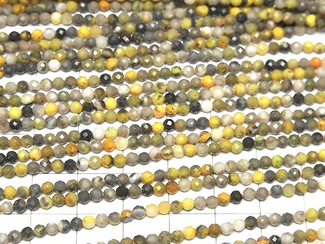 High Quality! Bumblebee Jasper Faceted Round 3mm 1strand beads (aprx.15inch / 36cm)