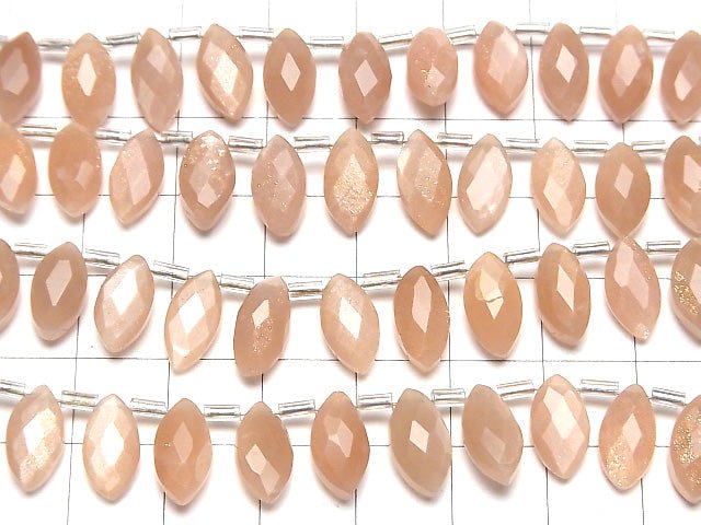 [Video] Peach Moonstone AA++ Faceted Marquise 12x6mm 1strand (12pcs)