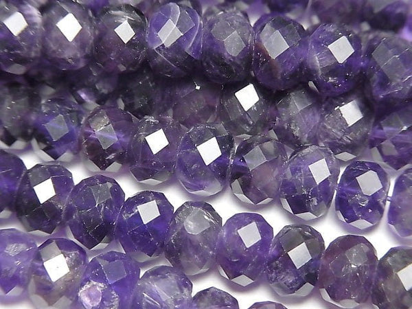 High Quality!  Amethyst AA++ Faceted Button Roundel 8x8x6mm half or 1strand beads (aprx.15inch/38cm)