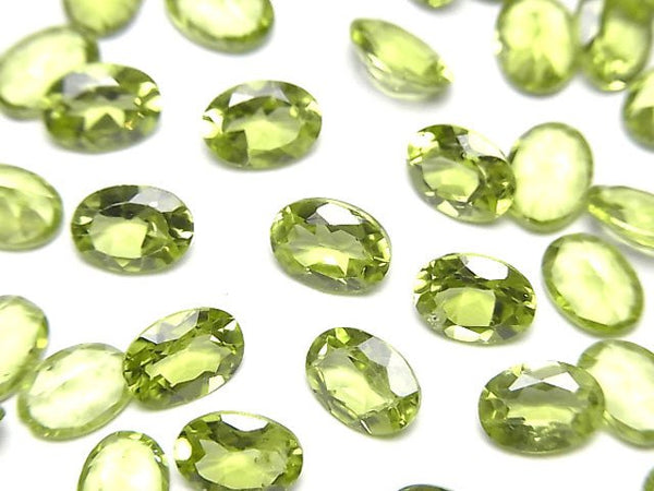 [Video]High Quality Peridot AAA Loose stone Oval Faceted 7x5mm 4pcs