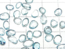 [Video]High Quality Natural Blue Zircon AAA Loose Stone Freeform Single Sided Rose Cut 5pcs