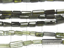 [Video] Green Tourmaline AA++ Rough Tube 1strand beads (aprx.7inch/18cm)