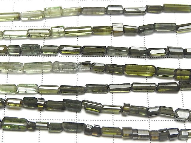 [Video] Green Tourmaline AA++ Rough Tube 1strand beads (aprx.7inch/18cm)
