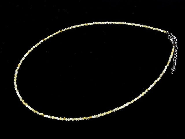 [Video]High Quality! Yellow Opal AA+ Faceted Round 2mm Necklace