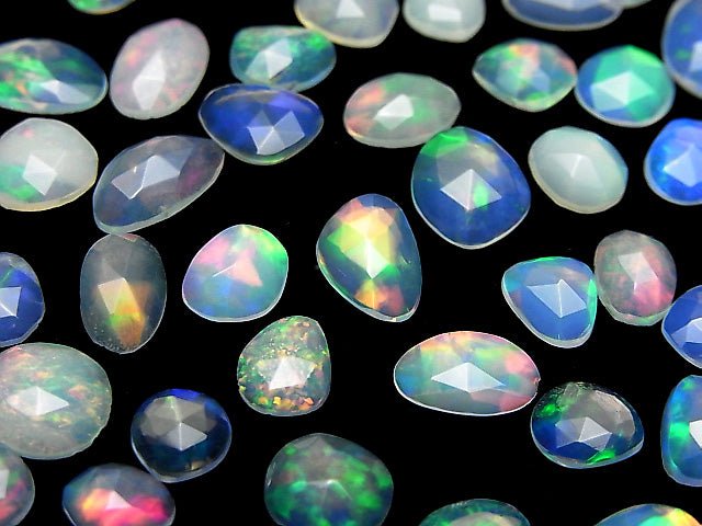 [Video]High Quality Ethiopian Opal AAA- Loose stone Free form Single side Rose Cut 10pcs