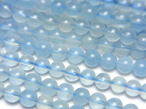 [Video] 1strand $11.79! Madagascar Aquamarine AA+ Round 4.5-5mm 1strand beads (aprx.15inch / 38cm)