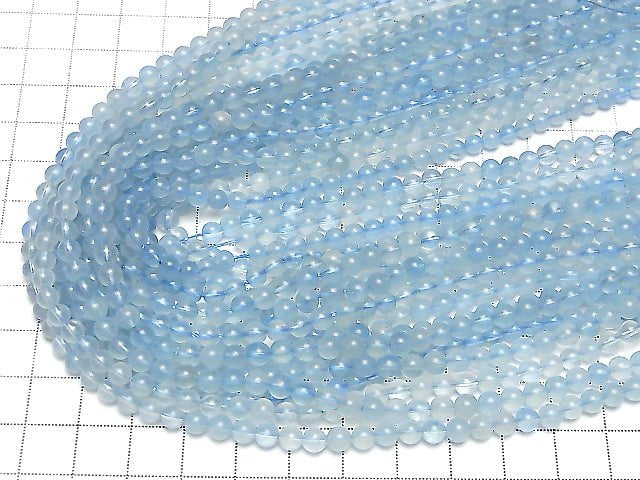 1strang 11,79 $! Madagaskar Aquamarin AA+ Rund 4,5-5mm 1strang Perlen (ca. 15 Zoll / 38 cm)
