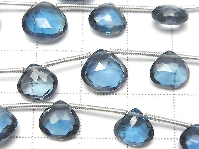 [Video] High Quality London Blue Topaz AAA Chestnut Faceted Briolette 1strand beads (aprx.6inch / 15 cm)