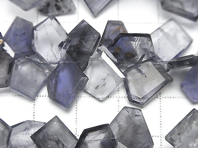 [Video] High Quality Iolite AA+ Rough Slice Faceted half or 1strand beads (aprx.5inch / 12cm)
