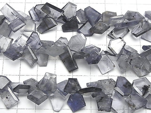 [Video] High Quality Iolite AA+ Rough Slice Faceted half or 1strand beads (aprx.5inch / 12cm)