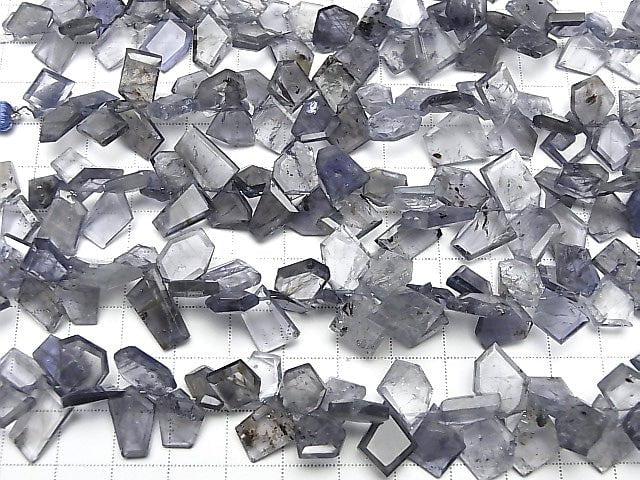 [Video] High Quality Iolite AA+ Rough Slice Faceted half or 1strand beads (aprx.5inch / 12cm)