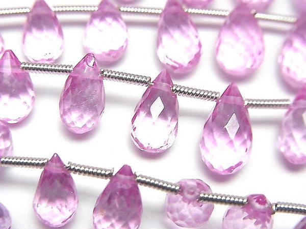 [Video] High Quality Pink Topaz AAA- Drop Faceted Briolette half or 1strand (20pcs)