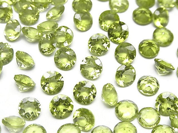 [Video]High Quality Peridot AAA Loose stone Round Faceted 6x6mm 2pcs