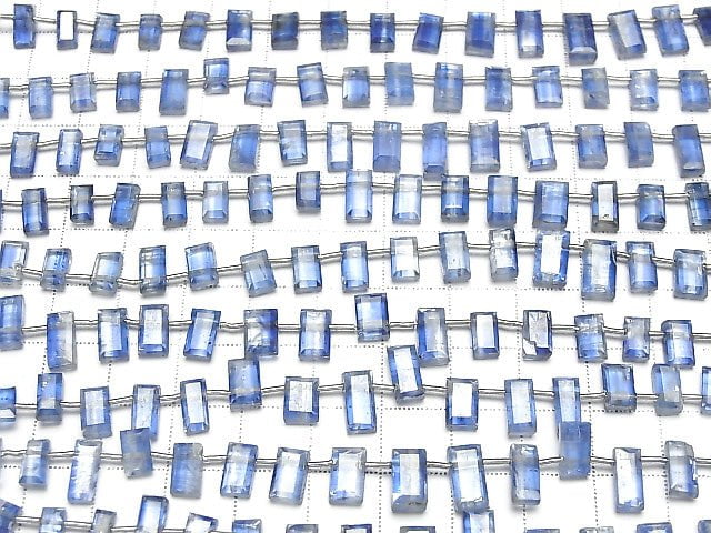 [Video] High Quality Kyanite AA++ Faceted Rectangle half or 1strand beads (aprx.8inch / 20cm)