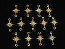[Video] Diamond Star Charm 8x8x1.5mm [Both Side] 18KGP 1pc