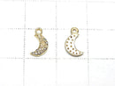 [Video] Diamond Moon Charm 7x5x1.5mm 18KGP 1pc
