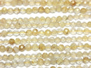 [Video]High Quality! Rutilated Quartz AA++ Faceted Round 3mm 1strand beads (aprx.15inch/38cm)