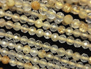[Video]High Quality! Rutilated Quartz AA++ Faceted Round 3mm 1strand beads (aprx.15inch/38cm)