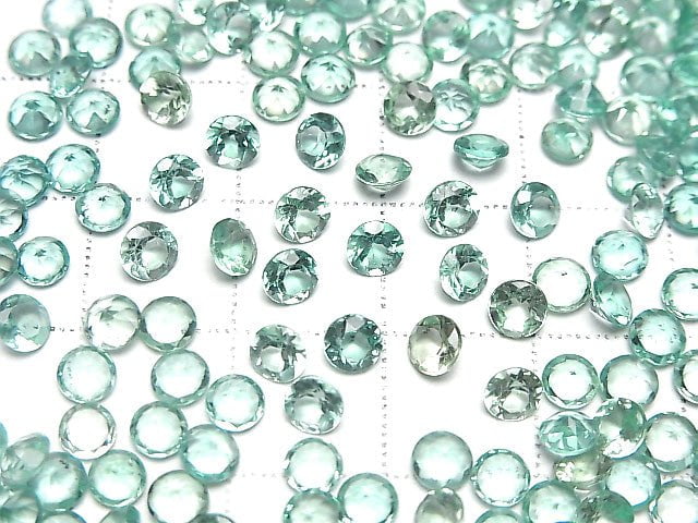 [Video]High Quality Blue Green Apatite AAA Loose stone Round Faceted 4x4mm 4pcs