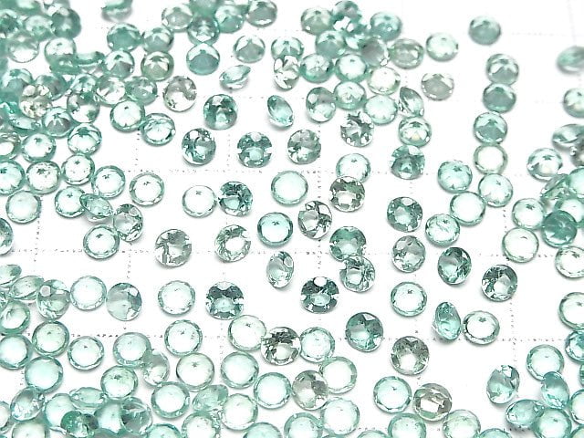 [Video]High Quality Blue Green Apatite AAA Loose stone Round Faceted 4x4mm 4pcs