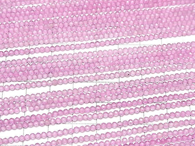 [Video]High Quality! Pink Topaz AAA Faceted Round 2mm 1strand beads (aprx.15inch/37cm)