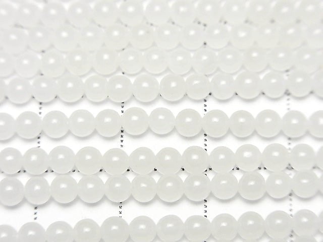 White Jade Round 3mm 1strand beads (aprx.15inch / 38cm)