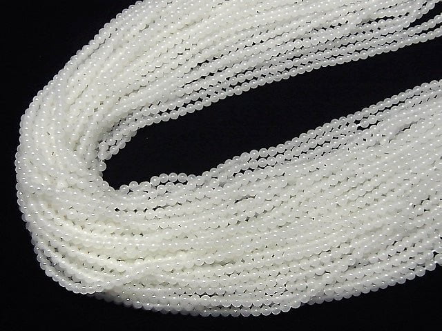 White Jade Round 3mm 1strand beads (aprx.15inch / 38cm)
