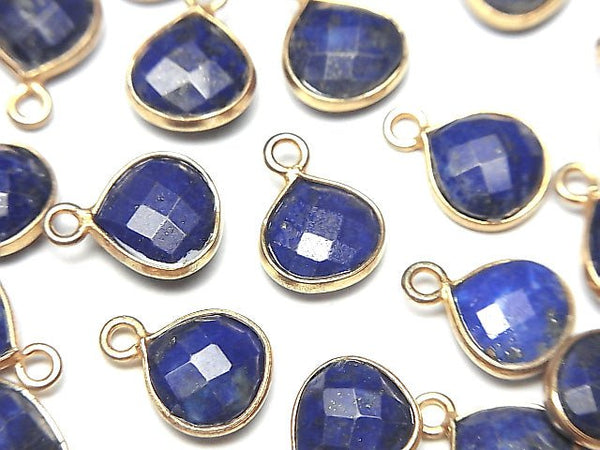 [Video]Lapislazuli AA++ Bezel Setting Chestnut Shape 9x9mm 18KGP 3pcs