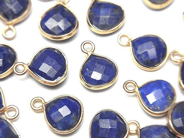 [Video]Lapislazuli AA++ Bezel Setting Chestnut Shape 9x9mm 18KGP 3pcs