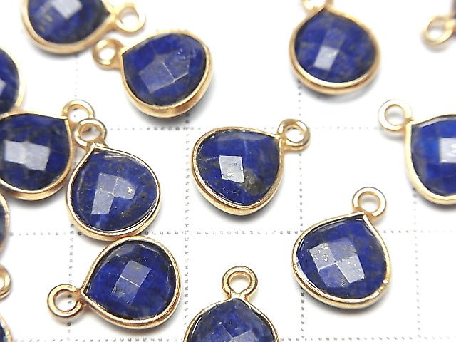 [Video]Lapislazuli AA++ Bezel Setting Chestnut Shape 9x9mm 18KGP 3pcs