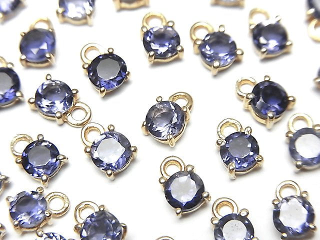 [Video] High Quality Iolite AAA Bezel Setting Round Faceted 4x4mm 18KGP 2pcs $5.79!