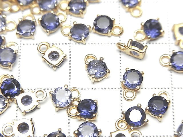 [Video] High Quality Iolite AAA Bezel Setting Round Faceted 4x4mm 18KGP 2pcs $5.79!