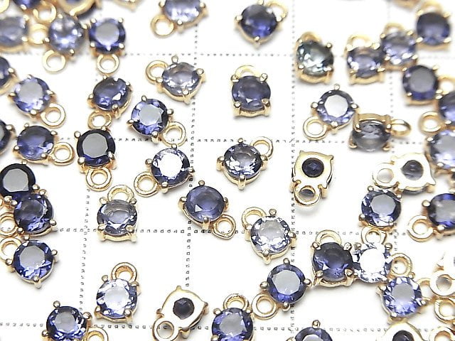 [Video] High Quality Iolite AAA Bezel Setting Round Faceted 4x4mm 18KGP 2pcs $5.79!