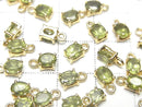 [Video]High Quality Peridot AAA Bezel Setting Oval Faceted 5x4mm 18KGP 3pcs