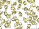 [Video]High Quality Peridot AAA Bezel Setting Oval Faceted 5x4mm 18KGP 3pcs