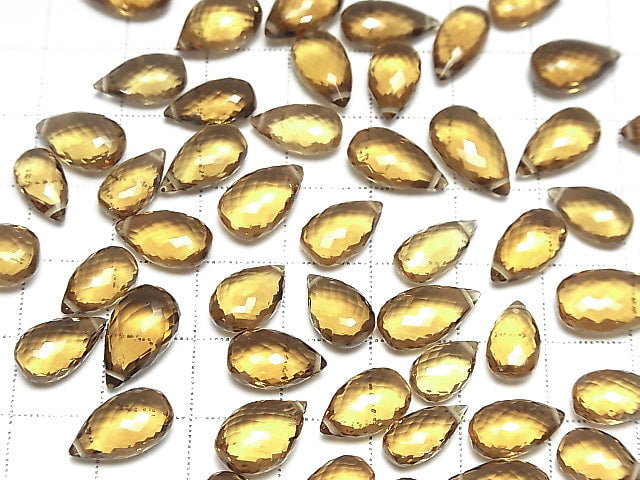 [Video]MicroCut!  High Quality Beer Crystal Quartz AAA Pear shape  Faceted Briolette  3pcs $15.99!