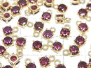 [Video]High Quality Rhodolite Garnet AAA Bezel Setting Round Faceted 5x5mm 18KGP 2pcs