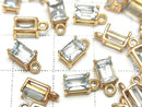 [Video] High Quality Aquamarine AAA Bezel Setting Rectangle Faceted 6x4mm 18KGP 2pcs