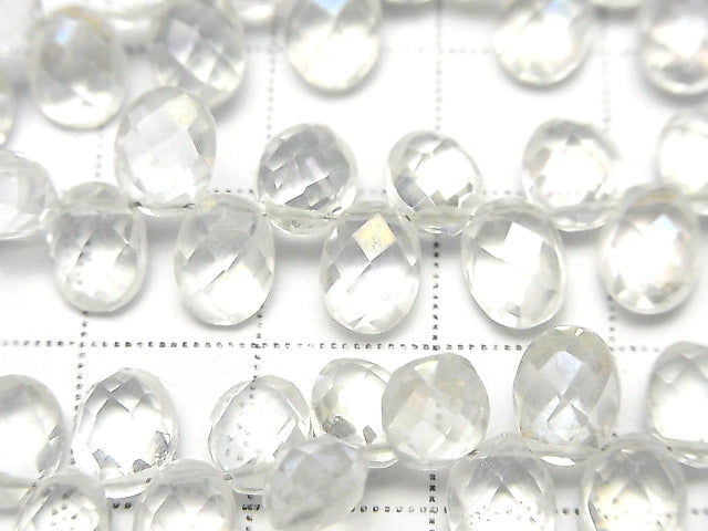 Aqua Crystal AAA Faceted Oval 8x6x4mm half or 1strand beads (aprx.7inch/17cm)