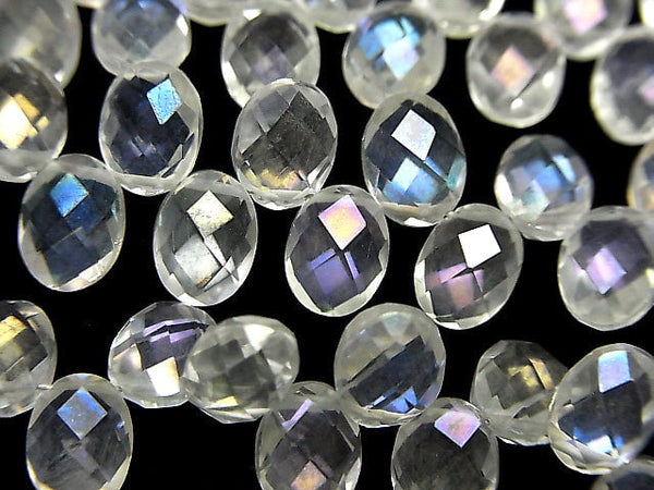 Aqua Crystal AAA Faceted Oval 8x6x4mm half or 1strand beads (aprx.7inch/17cm)