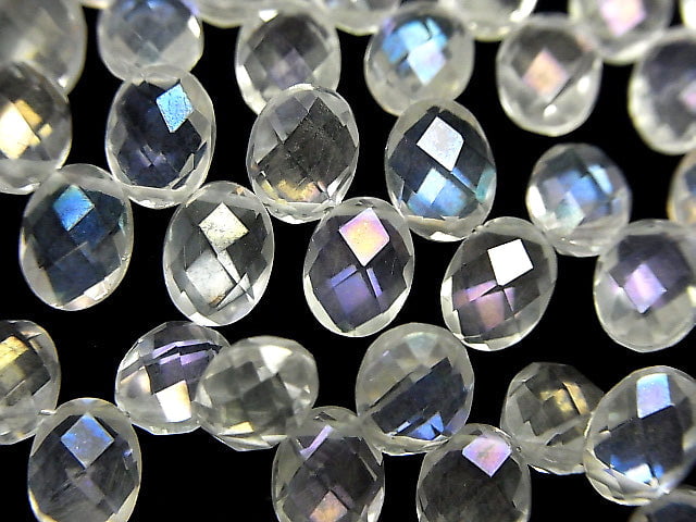 Aqua Crystal AAA Faceted Oval 8x6x4mm half or 1strand beads (aprx.7inch/17cm)