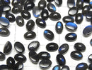 [Video] High Quality Black Labradorite AAA- Oval Cabochon 6x4mm 10pcs