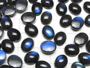 [Video]High Quality Black Labradorite AAA- Oval Cabochon 10x8mm 2pcs