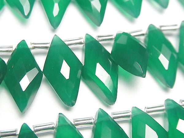 [Video] High Quality Green Onyx AAA Faceted Marquise 1strand beads (aprx.4inch / 9cm)
