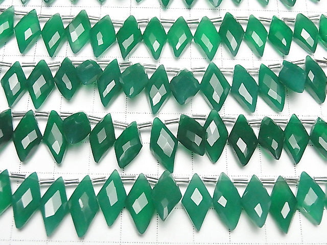 [Video] High Quality Green Onyx AAA Faceted Marquise 1strand beads (aprx.4inch / 9cm)