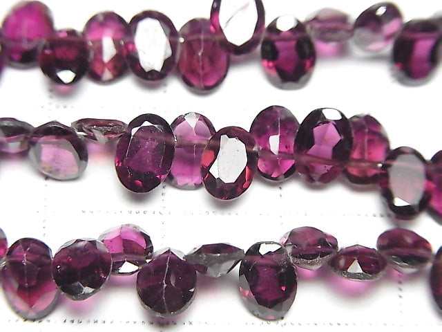 [Video] High Quality Rhodolite Garnet AA++ Oval Faceted 7x5x3mm half or 1strand beads (aprx.7inch / 18cm)