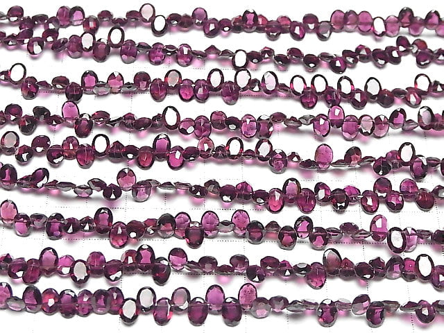 [Video] High Quality Rhodolite Garnet AA++ Oval Faceted 7x5x3mm half or 1strand beads (aprx.7inch / 18cm)